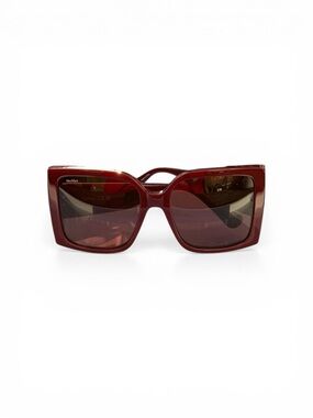 Max Mara Oversized Square Sunglasses Burgundy Red MM0131 69S NWT